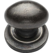 Heritage Bun Cabinet Knob RPW179 32mm Rustic Pewter