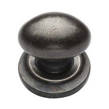 Heritage Bun Cabinet Knob RPW179 32mm Rustic Pewter