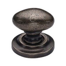 Heritage Bun Cabinet Knob RPW179 38mm Rustic Pewter