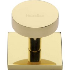 Heritage Disc Cabinet Knob SQ3880 Polished Brass Lacquered