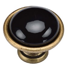 Heritage Black Domed Cabinet Knob TK4316 40mm Distressed Brass Heritage Black Domed Cabinet Knob TK4316 40mm Distressed Brass