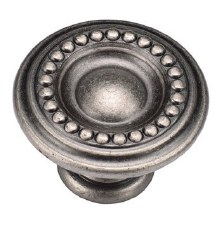 Heritage Beaded Cabinet Knob TK4404 Distressed Pewter