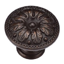 Heritage Floral Cabinet Knob TK4479 30mm Matt Bronze