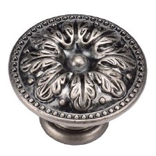 Heritage Floral Cabinet Knob TK4479 35mm Distressed Pewter