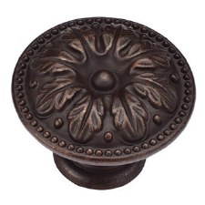 Heritage Floral Cabinet Knob TK4479 35mm Matt Bronze