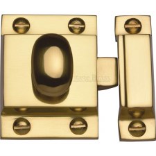 Heritage Oval Turn Cupboard Latch V1112 Polished Brass Lacquered
