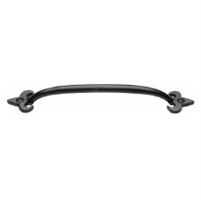 Heritage Cabinet Pull Handle Fleur-de-lys FB1092 203mm Black Iron Rustic