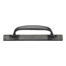 Heritage Cabinet Pull on Plate RDB1142 228mm Rustic Dark Bronze
