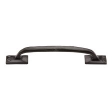 Heritage Cabinet Offset Pull Handle FB1145 210mm Black Iron Rustic