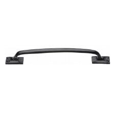 Heritage Cabinet Offset Pull Handle FB1145 260mm Black Iron Rustic