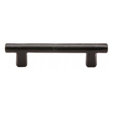 Heritage Cabinet Round Bar Pull Handle FB361 96mm Black Iron Rustic