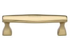 Heritage Art Deco Cabinet Pull C0334 96mm Polished Brass