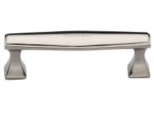 Heritage Art Deco Cabinet Pull C0334 96mm Polished Nickel