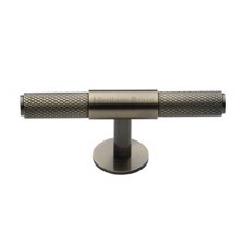 Heritage Knurled T-Bar Cabinet Knob C4463 60mm Antique Brass