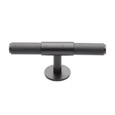 Heritage Knurled T-Bar Cabinet Knob C4463 60mm Matt Bronze