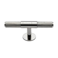 Heritage Knurled T-Bar Cabinet Knob C4463 60mm Polished Nickel