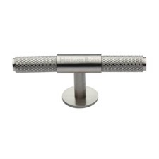 Heritage Knurled T-Bar Cabinet Knob C4463 60mm Satin Nickel