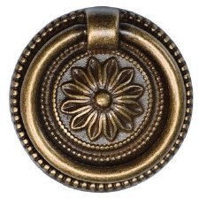 Heritage Floral Drop Pull TK2224 55mm Distressed Brass