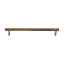 Heritage Knurled Cabinet Pull V4458 192mm Antique Brass Lacquered