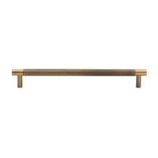 Heritage Knurled Cabinet Pull V4461 192mm Antique Brass