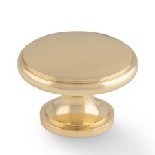 Cambridge Cupboard Knob 38mm Polished Brass Lacquered