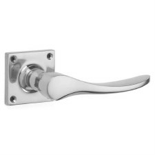 Cadeby Door Handles on Square Rose Polished Chrome