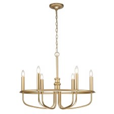 Kichler Capitol Hill 6 Light Chandelier Painted Natural Brass Kichler Capitol Hill 6 Light Chandelier Painted Natural Brass