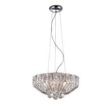 Carlo 5 Light Crystal Pendant Chrome