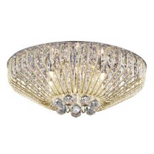 Carlo 6 Light Flush Crystal Pendant Gold Carlo 6 Light Flush Crystal Pendant Gold