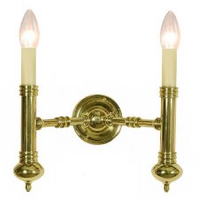 Carlton Twin Wall Light Polished Brass Unlacquered