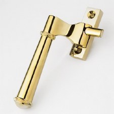 Aston Ribbon Casement Fastener Hook Plate Left Hand Polished Brass Lacquered Aston Ribbon Casement Fastener Hook Plate Left Hand Polished Brass Lacquered