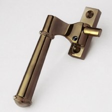 Aston Ribbon Casement Fastener Lockable Hook Plate LH Antique Brass Unlacquered