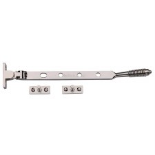 Heritage Reeded Casement Stay V892 10" Polished Nickel