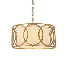 Cattistock 4 Light Framed Pendant Brushed Gold