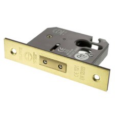 Mortice Euro Deadlock CE Marked 2.5" Polished Brass