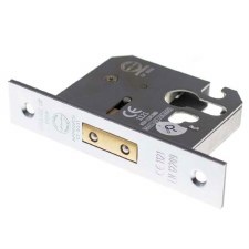 Mortice Euro Deadlock CE Marked 2.5" Polished Chrome