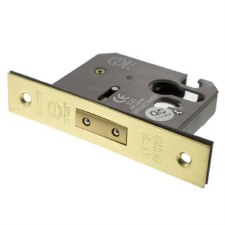 Mortice Euro Deadlock CE Marked 2.5" Satin Brass