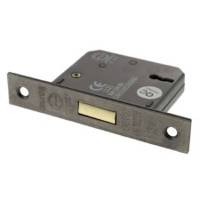 Mortice Deadlock CE Marked 2.5" Distressed Silver