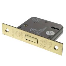 Mortice Deadlock CE Marked 2.5" Polished Brass