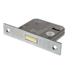 Mortice Deadlock CE Marked 2.5" Satin Chrome