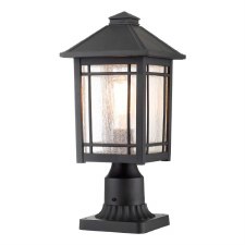 Quoizel Cedar Point Pedestal Lantern Black