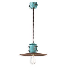 Ferroluce Ceiling Light C1522 Vintage Azzurro