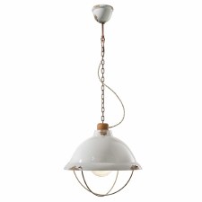 Ferroluce Pendant Ceiling Light C1680 Vintage Bianco