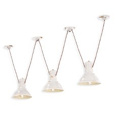 Ferroluce Pendant Ceiling 3 Light C1692 Vintage Bianco