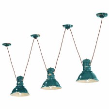 Ferroluce Pendant Ceiling 3 Light C1692 Vintage Verde