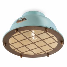 Ferroluce Flush Ceiling Light C1760 Vintage Azzurro