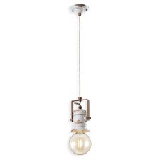 Ferroluce Ceiling Light C1840 Vintage Bianco