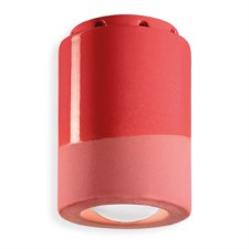 Ferroluce Flush Ceiling Light C985 Rosso Corallo
