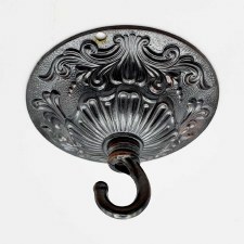 Decorative Ceiling Hook Plate P5 - Polished Pewter Decorative Ceiling Hook Plate P5 - Polished Pewter