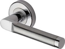 Heritage Celia Round Rose Door Handles V7450 Satin & Polished Chrome